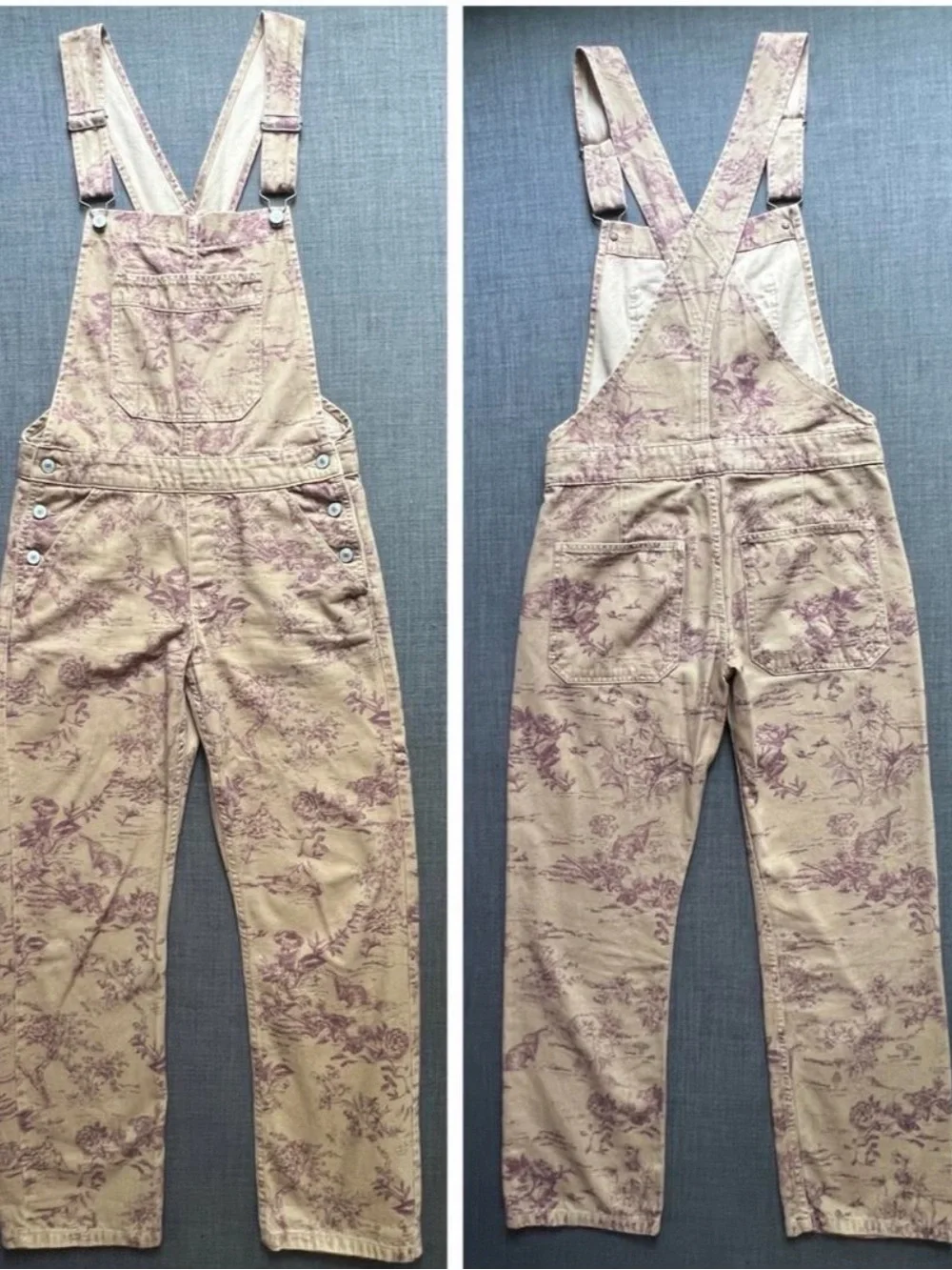 FREE PEOPLE We The Free Ziggy Toile Print Overalls Desert Combo Floral Boho